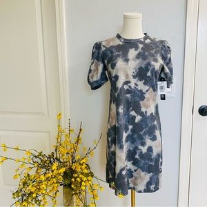 As U Wish Subtle Camouflage Print Puff Sleeves Mini Dress Size S